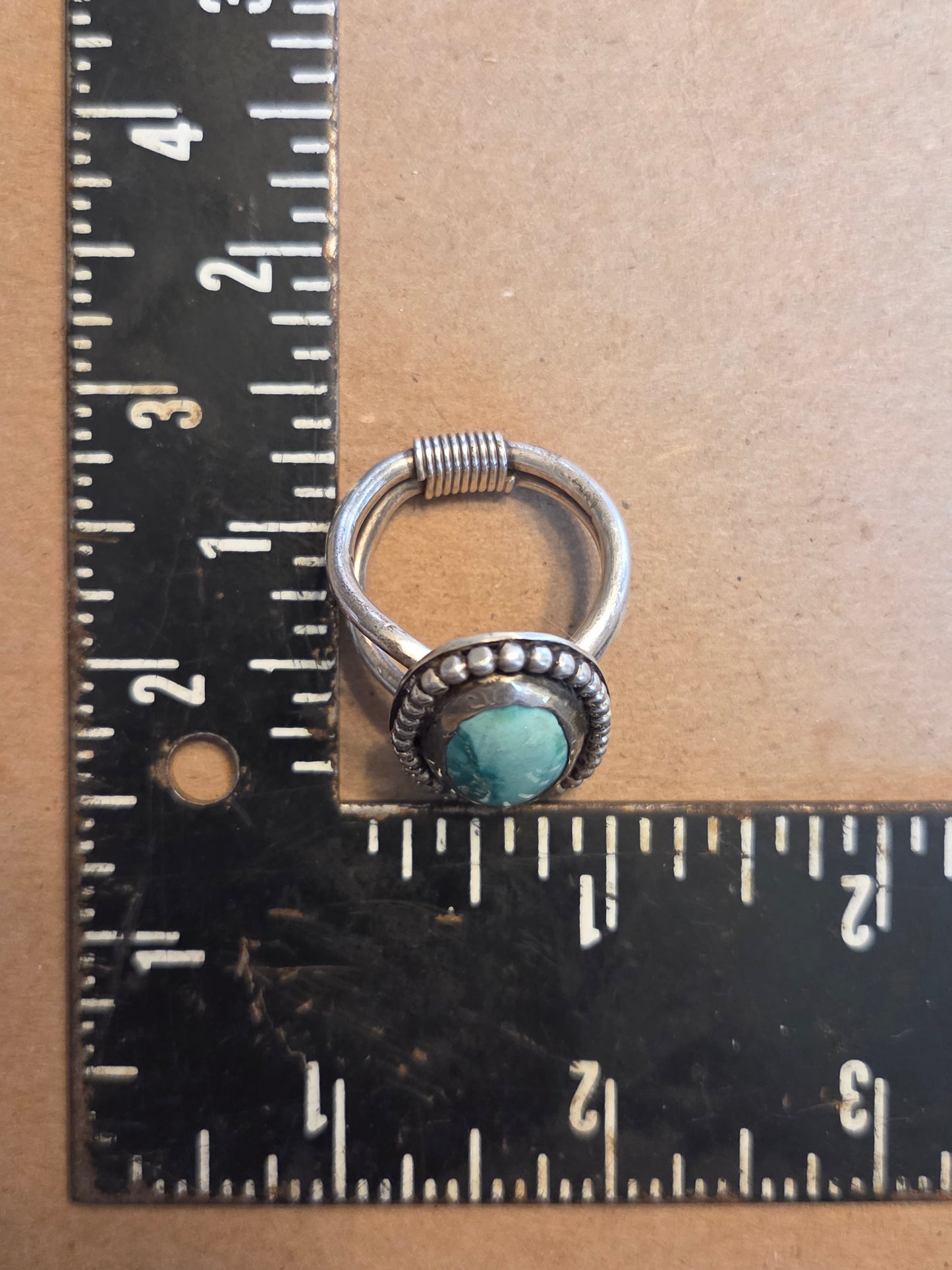 Turquoise Button Cuff Ring